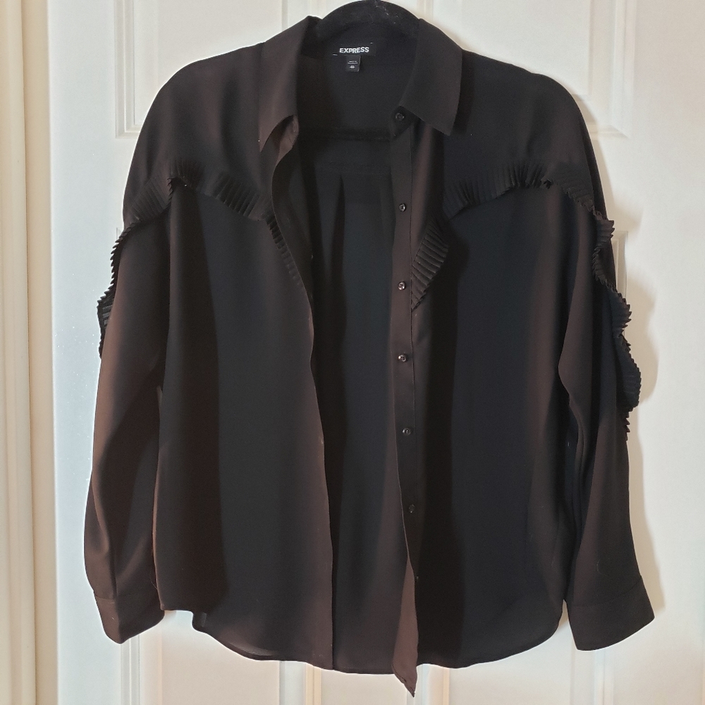 Express Western Ruffle Blouse XS - Picture 4 of 7